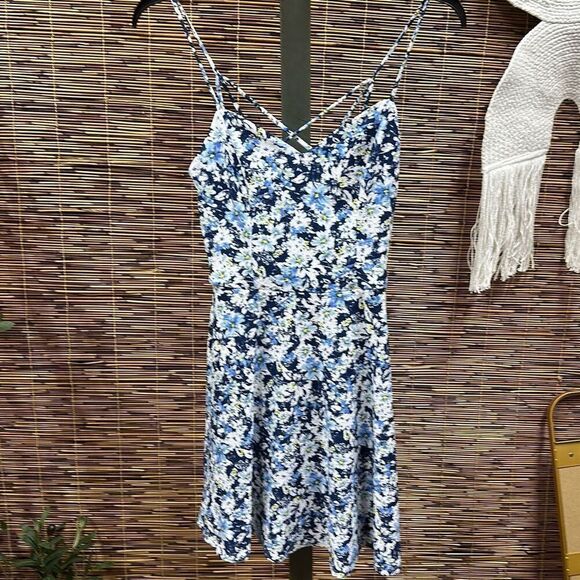 Bcx Juniors' Printed Eyelet Fit & Flare Dress - Picture 2 of 3